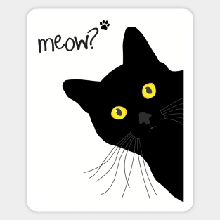 Meow! - Black Cat Sticker